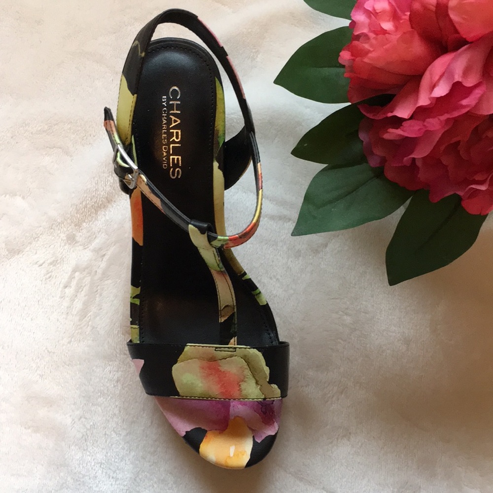 Charles David Floral Libra Wedge Sandal